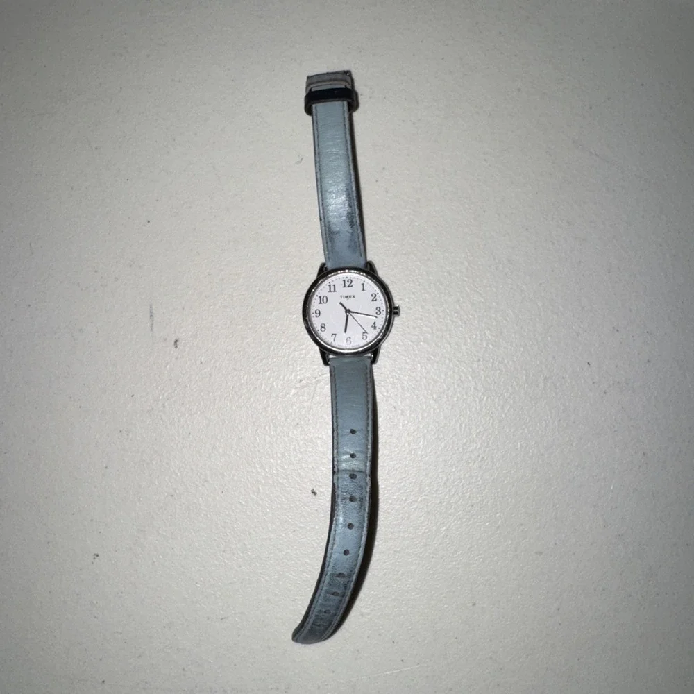 Timex Color Pop Watch Women 30mm Silver Tone Blue Easy Reader Indiglo New Batter